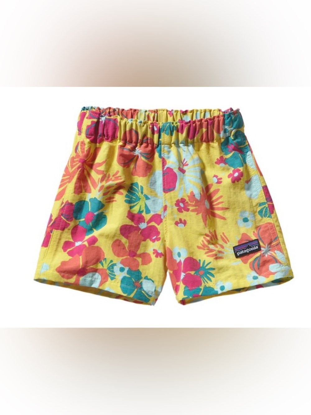 Patagonia® Baby Baggies™ Shorts Floral Yellow Girls Size 5T Outdoor Water